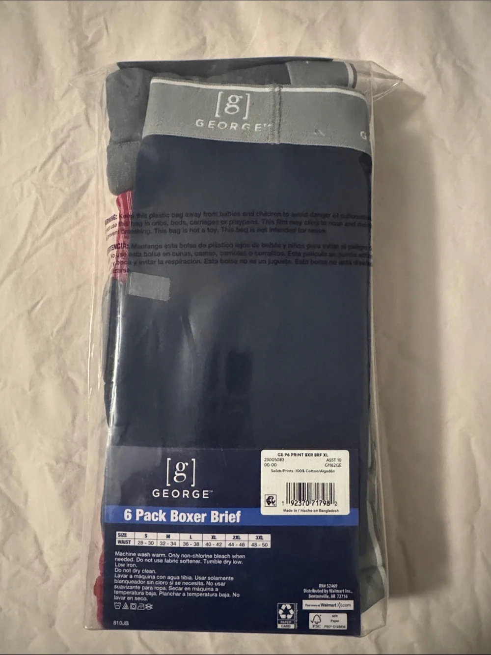 George 6-Pack Boxer Briefs Odor Control Moisture Wicking Tag-Free Comfort